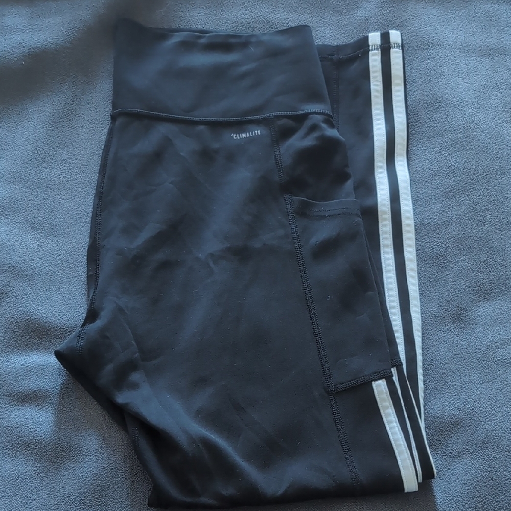 Black Leggings with White Stripes